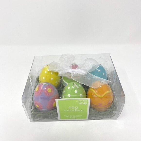 Target 6 Easter Egg Shaped Candles Bed Of Grass Gift Box - Picture 2 of 6